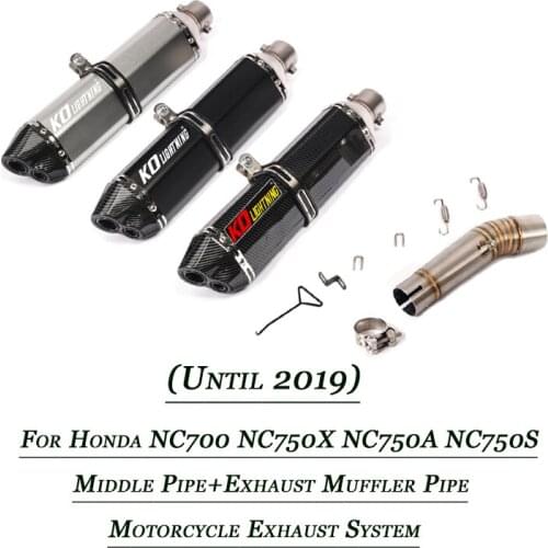Silp on For Honda NC750A NC750S NC700 NC750X Motorcycle Set System 51MM Middle Link Pipe Connect Tail Exhaust Muffler Tube Refit