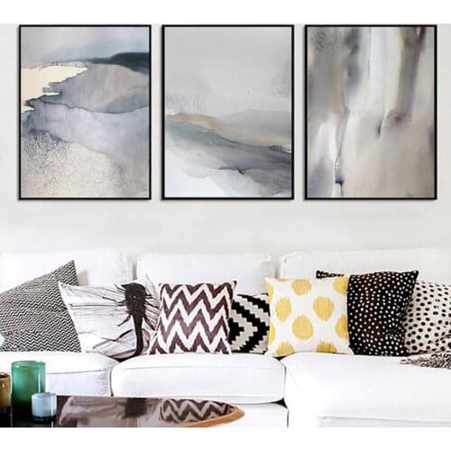 Modern Creative Abstract Ink Painting Sea Poster Canvas Print Painting Wall Art Living Room Home Decoration