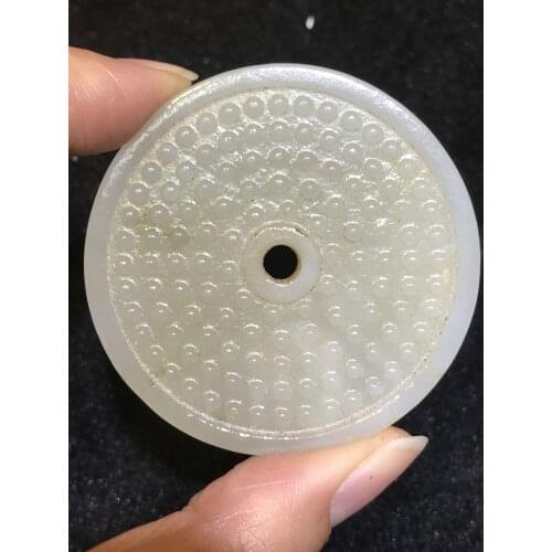 Big Treasure Talisman Chinese Jade Cultural Hetian jade Nipple Vein Totem Bi pei Carving Pendant Timestown