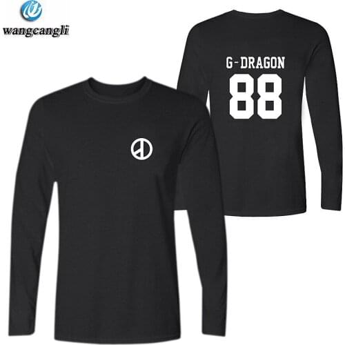 Bigbang Kpop T-shirt 2019 Long Sleeve Spring Summer cotton Tshirt Men/Women And Bigbang GD Casual T shirt Tops Tee Plus Size