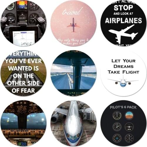 58mm Airplane fly travel Pilot Badge Brooch Pin Accessories For Clothes Backpack Decoration gift