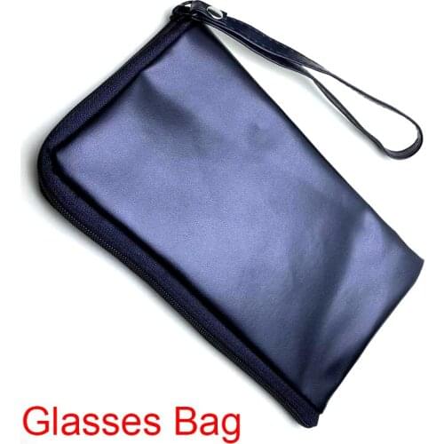 Spectacle Case PU Leather Cover Reading Glasses Black Bag Light Weight Fashion Zipper Eyeglasses Pouch Phone Jewelry Portable