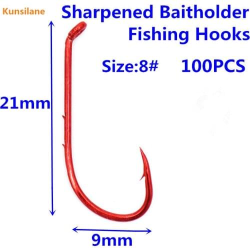 100pcs 8# High Carbon Steel Long Shank Baitholder Fishing Hooks 9292 Chemically Sharpened with Free Shipping offset fishhooks