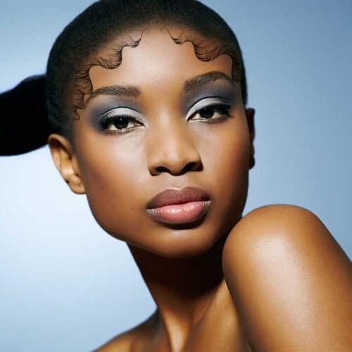 18 Style Hair Edge Tattoo Sticker Pony Tail Styles Elegant Bang Tattoo Curly Hairline Natural Template Sleek Edges Bangs Tatoo