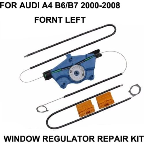 2000-2008 WINODW KIT FOR AUDI A4 B6/B7 WINDOW REGULATOR CABLES AND CLIPS FRONT-LEFT SIDE