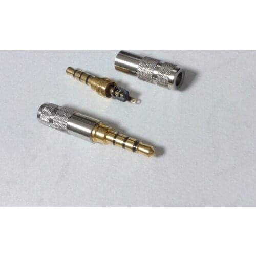 25pcs mini copper 3.5mm 4 pole stereo Male Repair headphone Plug New