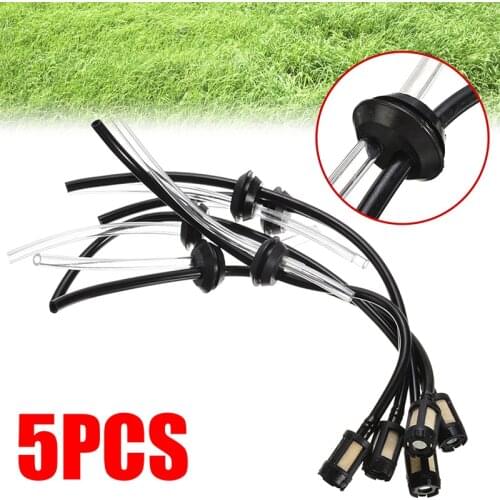 5Pcs Garden Tools Strimmer Mower Parts Fuel Hose Pipe Kit with Fuel Filter For 4 Stroke Trimmer Lawnmower Brushcutter