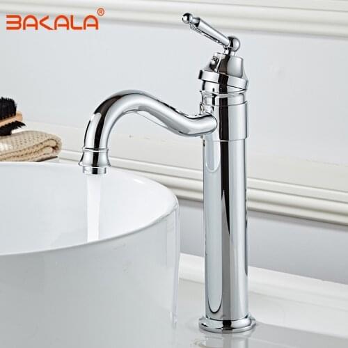 White Basin Faucet Solid Brass Oil Rubbed Bronze Waterfall Bathroom Sink Faucet Big Round Spout Mixer Tap Torneira Banheiro