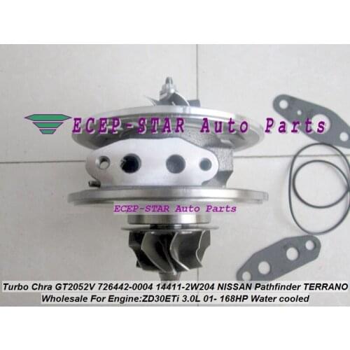 Free Ship Turbo Cartridge CHRA Core GT2052V 726442 726442-0001 14411-2W204 144112W204 For NISSAN Pathfinder Mistral ZD30ETi 3.0L