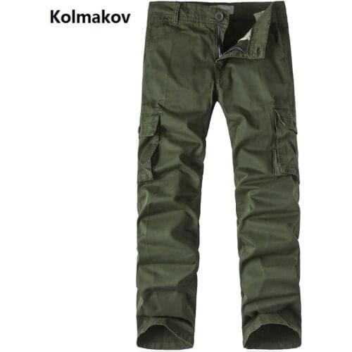 2019 new style mens casual fashion mens pants Multi-pocket straight men High quality cotton Cargo trousers size 30-40