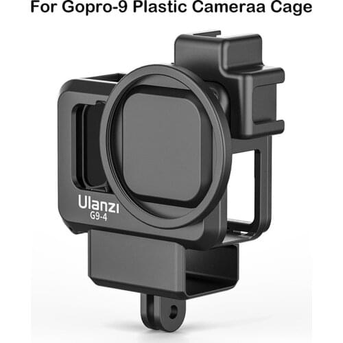 Ulanzi G9-4 Rabbit Cage for GoPro Hero 9 Black Dual Cold Shoe Camera Cover for Microphone LED Light with 52mm Filter Adapter