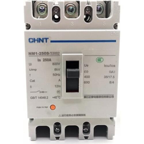 CHINT Moulded Case Circuit Breaker NM1-250S/3300 3 poles MCCB 100A 125A 160A 180A 200A 225A 250A
