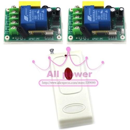 Digital wireless remote control switch 220v 30A 1CH 2 Receiver & 1Transmitter 315/433 MHZ 1000M for garage door / window /lamp