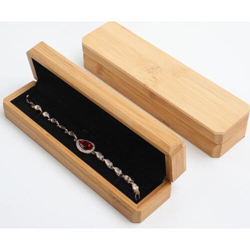 Wholesale Bamboo Wood Bangle Bracelet Box Luxury Necklace Jewellery Gift Storage Packaging Cases with Custom Logo
