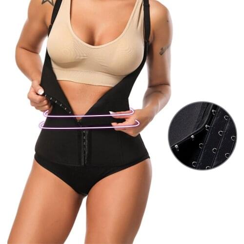 Women Shapewear Neoprene Waist Cincher Open Bust Corset Tank Top Adjustable Strap Vest Thigh Slimmer Underwear Shaper Bodysuit