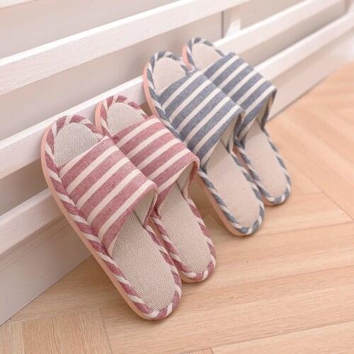 Home Stall Slippers Women Couple Linen Slippers Cotton and Linen Household Soft Bottom Womens Slippers Indoor Home Slippers