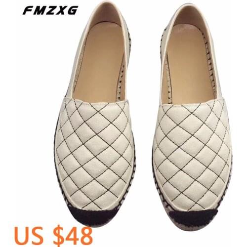 Women Flats Espadrilles Canvas Sewing Denim Woman Espadrilles Casual Genuine Leather Designers High Quality Shoes Sneakers Women