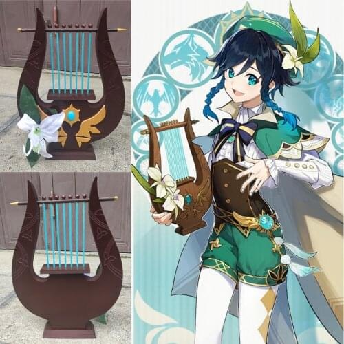 Genshin Impact Barbatos Venti Cosplay Prop Weapon Harp West Wind Hunting Bow Halloween Props Christmas Gifts