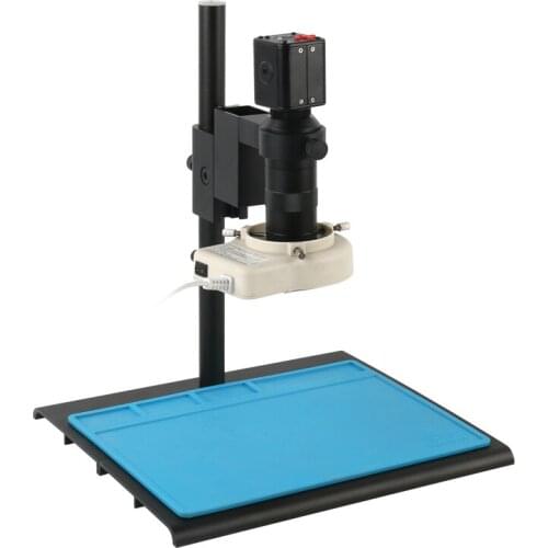 16MP HD 1080P Electronic Digital Industrial TF Video Microscope Camera 100X 180X C mount Lens 56 LED Ring Light For PCB Repair