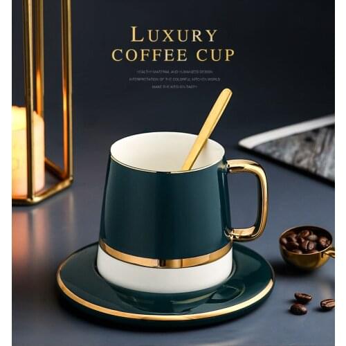 Nordic Mug With Lid Spoon Ceramic CUp Water Cup Creative Personality Trend Household Large-Capacity Couple Coffee Cup Water Bott