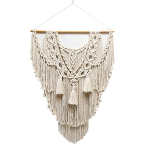 Macrame Wall Hanging Boho Decorative Macrame Tapestry Woven Cotton Wall Decoration Handmade For Home Apartment Dorm
