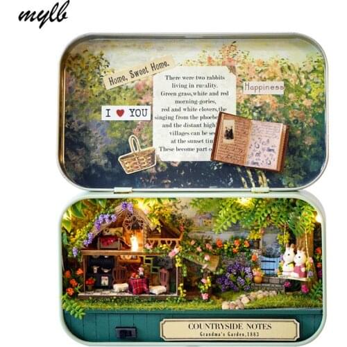 Mylb Handmade Furniture Doll House DIY miniature doll house 3D Wooden Dollhouse miniatures Toys for Christmas and birthday gift