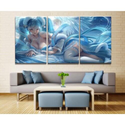 Home Decor Modular Canvas Picture 3 Piece Legends League Sexy Sona Painting Poster Wall For Home Canvas Painting Wholesale