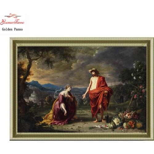 Golden Panno Needlework DIY DMC Cross stitch Sets For Embroidery kits Precise unprinted religion Patterns Counted Cross-stitch07