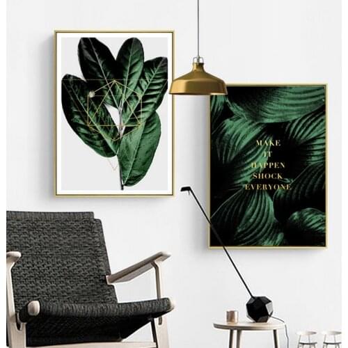 Maeham Nordic Green plants leaves wall art Canvas Painting Prints Landscape Posters for Living Room Morden contracted Home Decor
