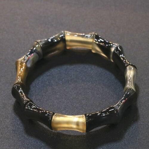 New Multicolor Bracelets For Women Natural Stone Sea Agates Onyx Beads 11x18mm Manual Geometry Bangles Jewelry 7.5inch B3273