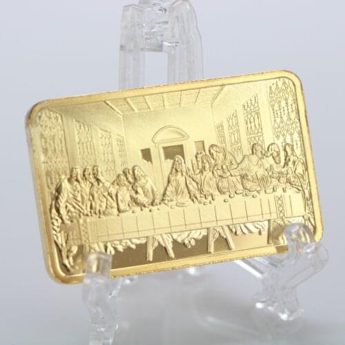 Commemorative Coin Gold Bar the Last Supper Coin of the Crucifixion of Jesus