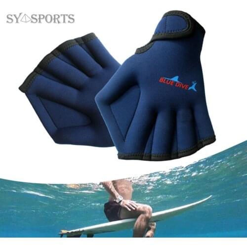 Diving Gloves 2mm Swimming Gloves Paddles Neoprene Adults Hand Webbed Dive Equipment Swimming Training Fingerless Paddles