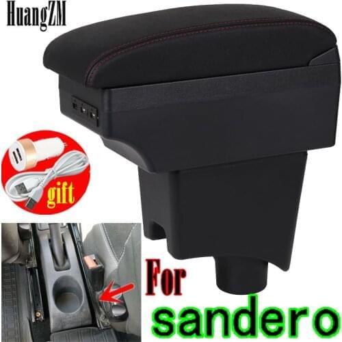 For Renault Sandero Armrest For Lada LARGUS Car Armrest box 2013-2014 Center Storage box car accessories Interior USB