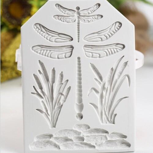 Dragonfly Grass Silicone Mold Fondant Mould Cake Decorating Tools Chocolate, Gumpaste Molds, Sugarcraft ,Kitchen Gadgets