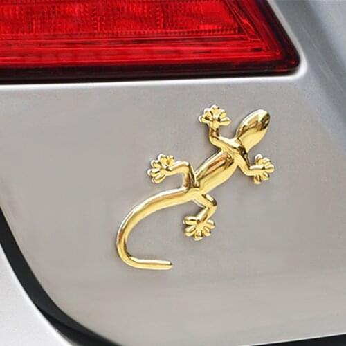 Lizard Gecko Funny 3D Metal Car Sticker Chromed Badge Emblem Sticker Car Decoration Automobile Decals Bycicle Accessories