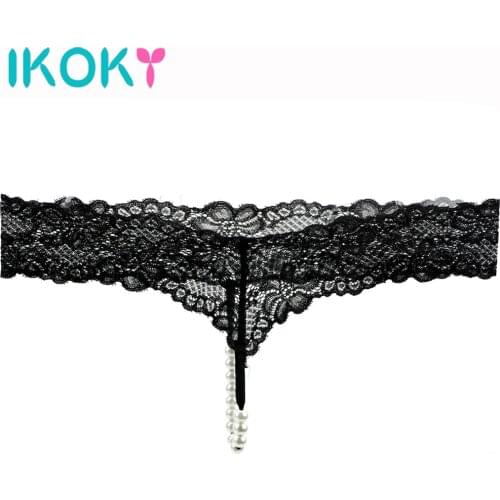 Pearl Sexy Panties Women Sexy Lingerie Lace Transparent Transparent Babydoll Chemise Hollow Out T-back Female Exotic Apparel