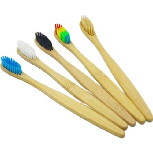 Toothbrush Set Mixed Color Bamboo Toothbrush Eco Friendly Wooden Tooth Brush Soft Fur Charcoal Adults Oral Care Toothbrush