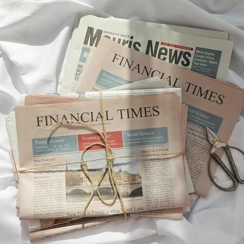 2Pcs Retro English Old Newspapers Photography Decor Props Flower Wrapping Paper