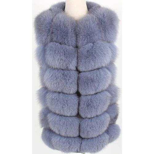 Long 70cm/90CM Real Fox Fur Coat Women Winter natural fur Vest Coats Short silm Natural Real Fur Coat real Fur Jacket