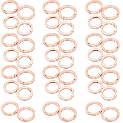 25/32mm Rose Gold Spring Ring Round Trigger Ring Purse Making Dog Collar Hardware Buckles Key Ring Charm Clasp Connector