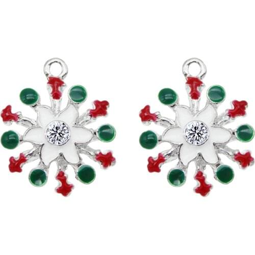 5Pcs Christmas Snowflake Charms Pendants For Jewelry Making Diy Handmade Christmas DIY Jewelry Earrings Necklace For Child Baby