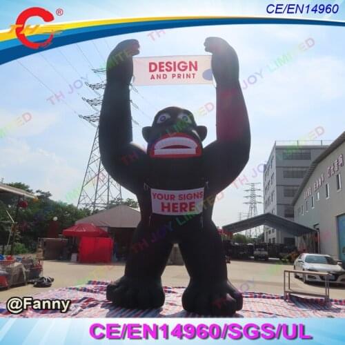 Free air ship to door! customized logo 15ft 20ft 30ft tall giant black inflatable gorilla / large inflatable monkey toys