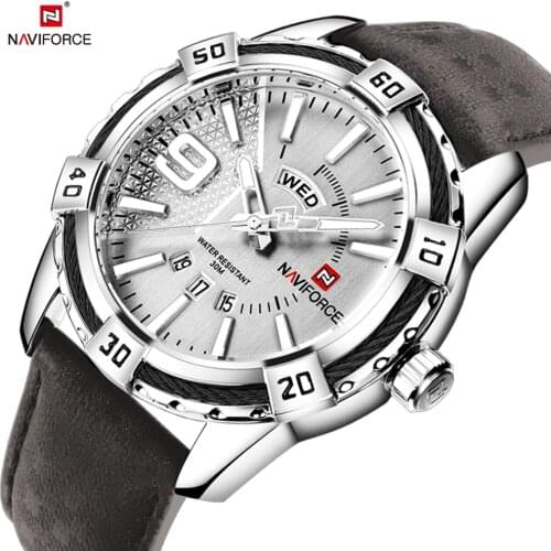 NAVIFORCE Top Luxury Brand Men Quartz Watch Army Military Sport Business Watches Week Analog Display Male Clock Waterproof Hour