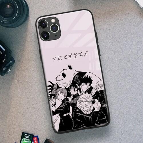 Jujutsu Kaisen Jujutsu Sorcerer Anime Soft TPU Glass Phone Case for IPhone SE 6s 7 8 Plus X Xr Xs 11 12 Mini Pro Max Samsung