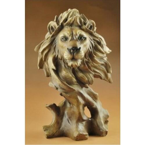 Lion furnishing a creative home decoration mitation wood carving crafts birthday gift horse head crafts tatue sculpture