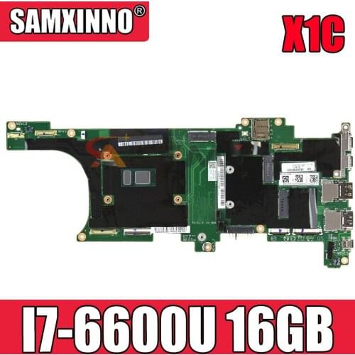 Laptop motherboard For LENOVO Thinkpad X1C I7-6600U 16GB Ram Mainboard DX120 NM-B141 01LV981 SR2F1 CPU