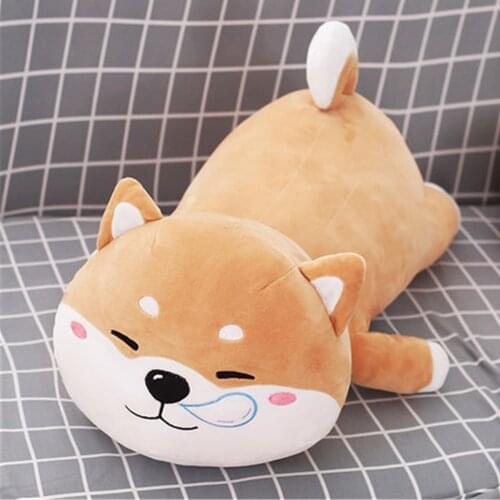 Fancytrader Cuddly Soft Anime Lying Dogs Plush Toys Pillow Big Cute Stuffed Animals Dog Doll 80cm/60cm