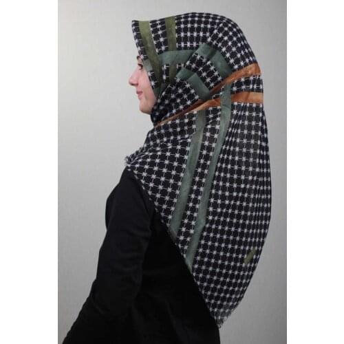FOMARA SHİNE PATTERNED SILVERY LINEN SCARF-DESEN-03-RENK-05