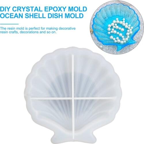 Resin Mold Ocean Shell Dish Mold Crystal Resin Plate Mold Food Serving Dish Silicone Casting Mould For DIY Crafts