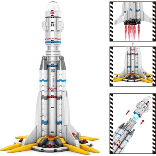 Ideas Series Wandering Earth The Apollo Saturn Launch Vehicle Aviation Rocket Toys for Children Boy Building Blocks Bricks Sets
